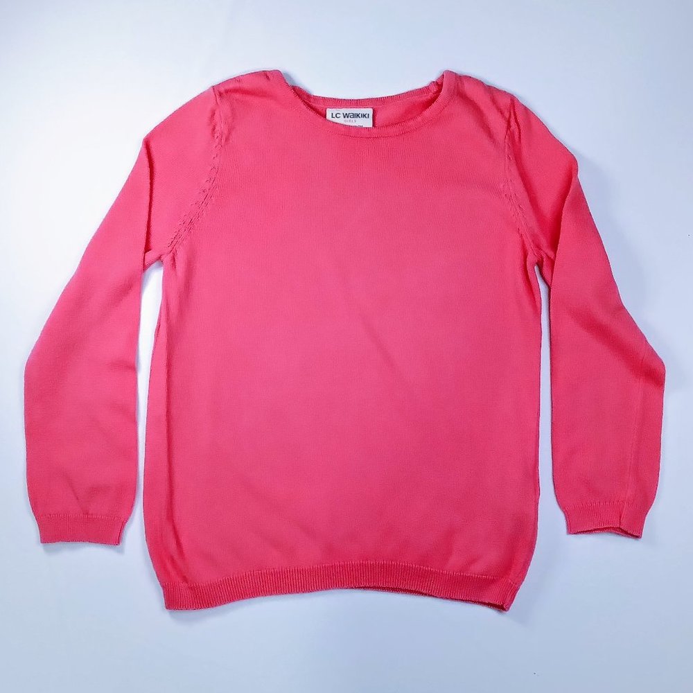 LC Waikiki Bright Pink Knit Pullover Sweater Size 5-6Y